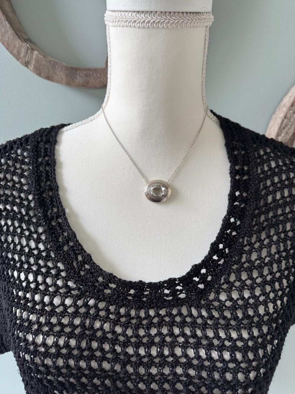 NIC+ZOE Black Open-Weave Short Sleeve Top - Picture 3 of 5